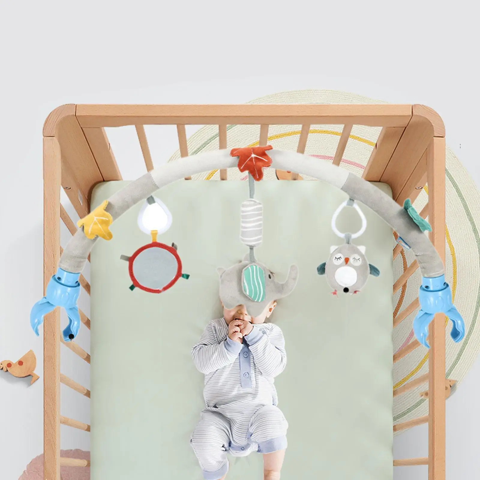 Baby Kinderwagen Bogen Spielzeug Aktivität Spielzeug Sitz Spielzeug für Kinderwagen Babys 0-12 Monate Elefant