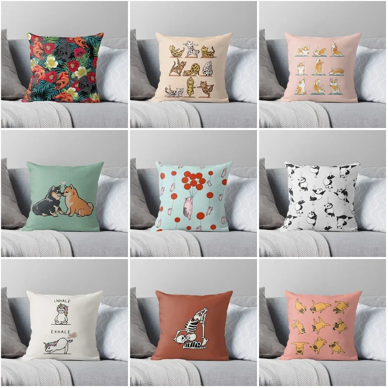 Small fresh flower series pillows, customizable patterns, living room sofa cushions, cushions, pillowcases, square pillows