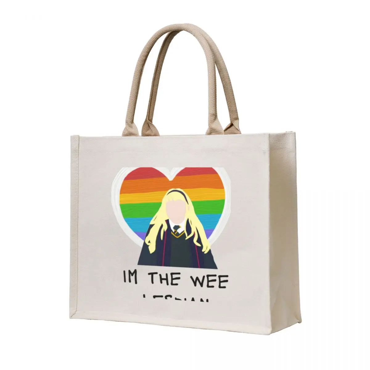 

Derry Girls Pride Im The Wee Lesbian Fitted Tote Bag personalized tote bag shopper bags female bag