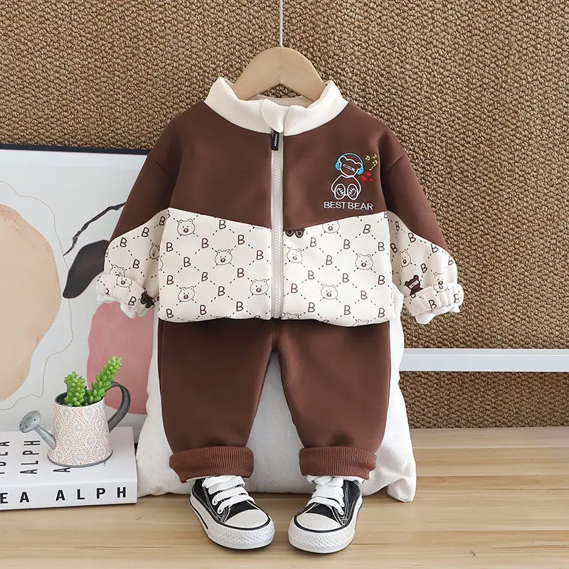 

New Spring Autumn Children Boys Clothes Kids Clothing Suit Jacket Coat Pants Infant Cotton Tracksuits 2pcs/set 1 2 3 4 5 Years