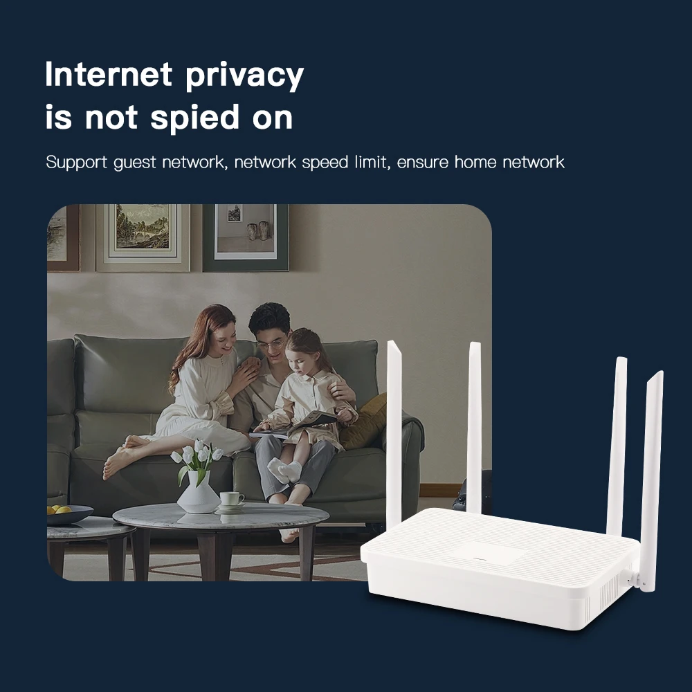 fenvi 1200Mbps WiFi Router Dual Band 2.4Ghz/5Ghz Wireless High Gain Antenna 802.11ac Booster Mesh