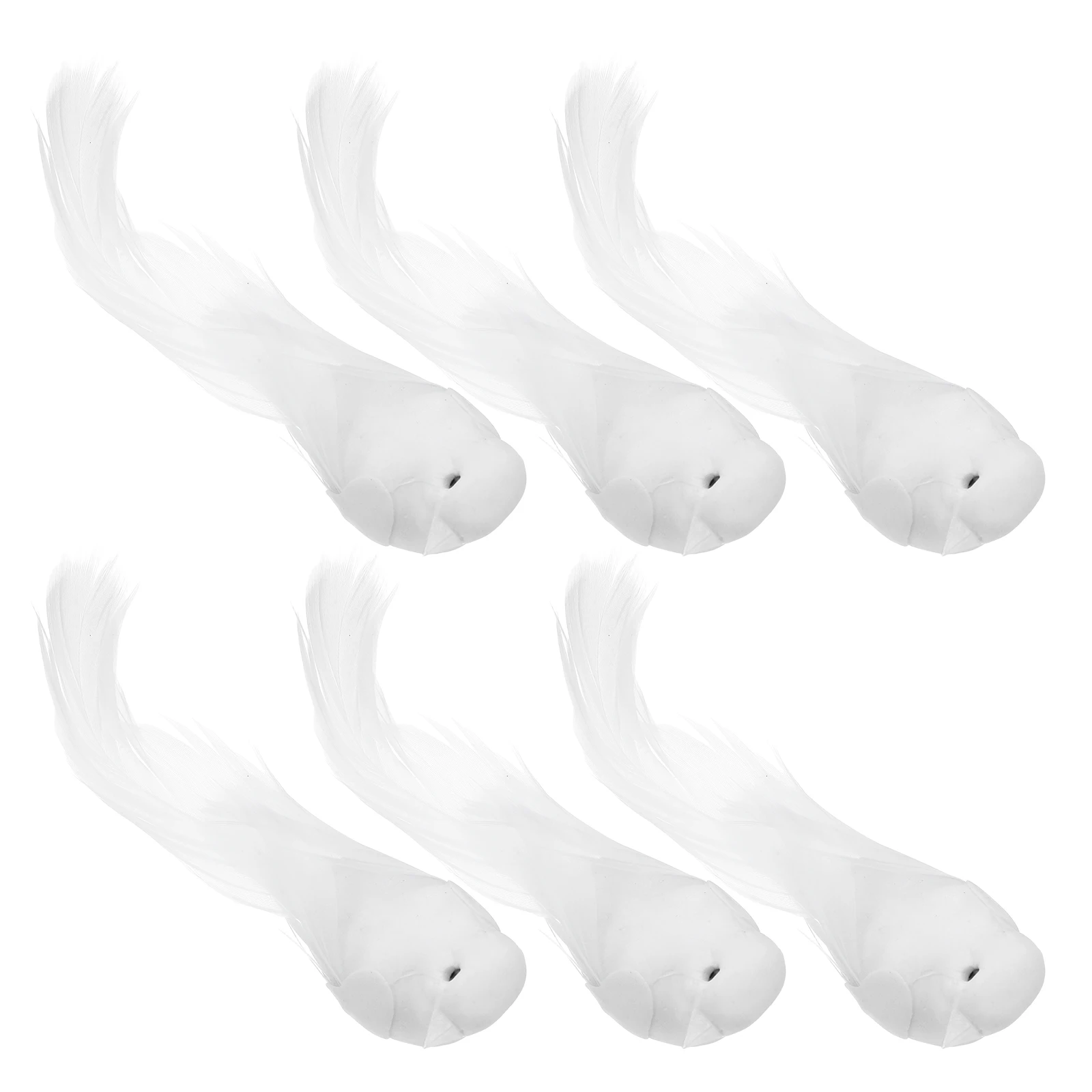

6Pcs White Artificial Pigeon Decor - Realistic Lightweight Doves for Christmas Wedding Home Craft DIY Ornament Hanging Display