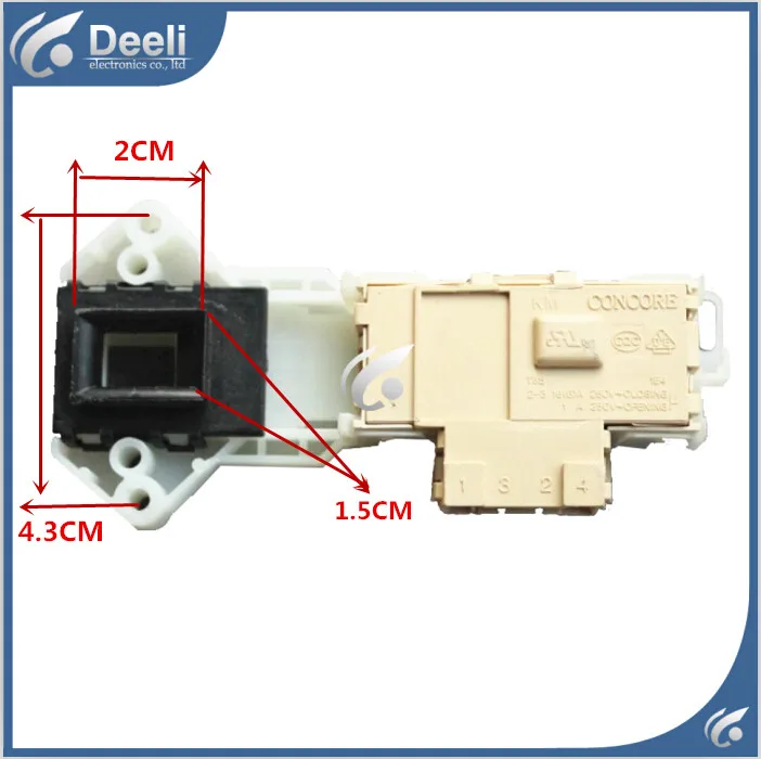 1 قطعة الأصلي لمفتاح باب الغسالة WD-T12410D WD-T14415D مفتاح التعشيق للباب