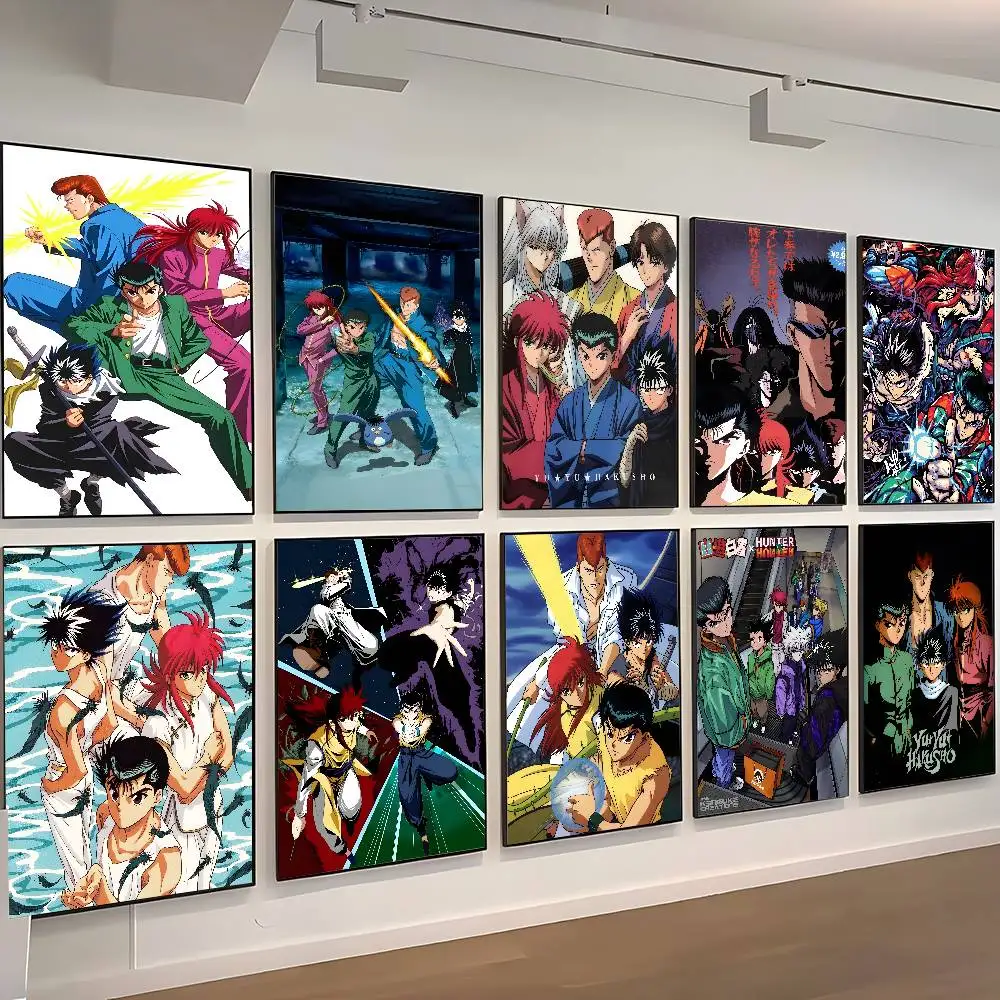 Póster impreso de Anime YuYu Hakusho para decoración del hogar y dormitorio, pintura en lienzo de película de dibujos animados, arte de pared, imagen HD, Mural