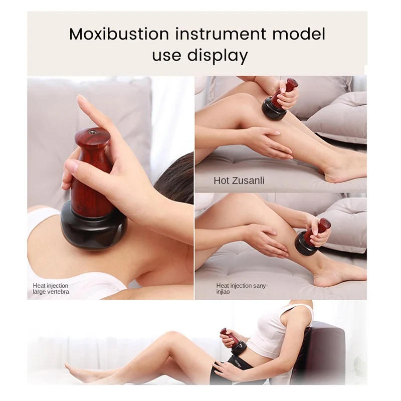 

AAAL Hot Stone Electric Guasha Massager Body Guasha Scraping Back Heat Massage Tool Back Face Massage US Plug
