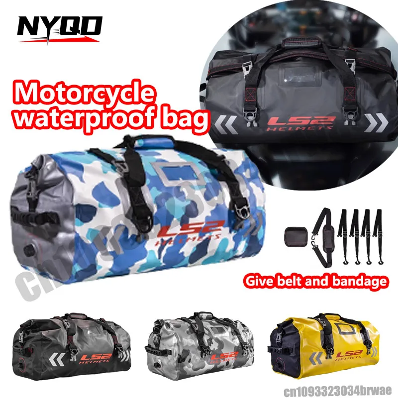 

LS2 Motorcycle Waterproof Tail Bags 66L Back Seat BagsTravel Bag Motorbike Scooter Sport Luggage Rear Seat Bag Pack