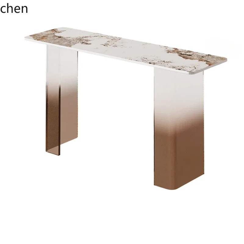 

Zws.gradual change acrylic suspended porch table minimalist rock slab end view table modern light luxury