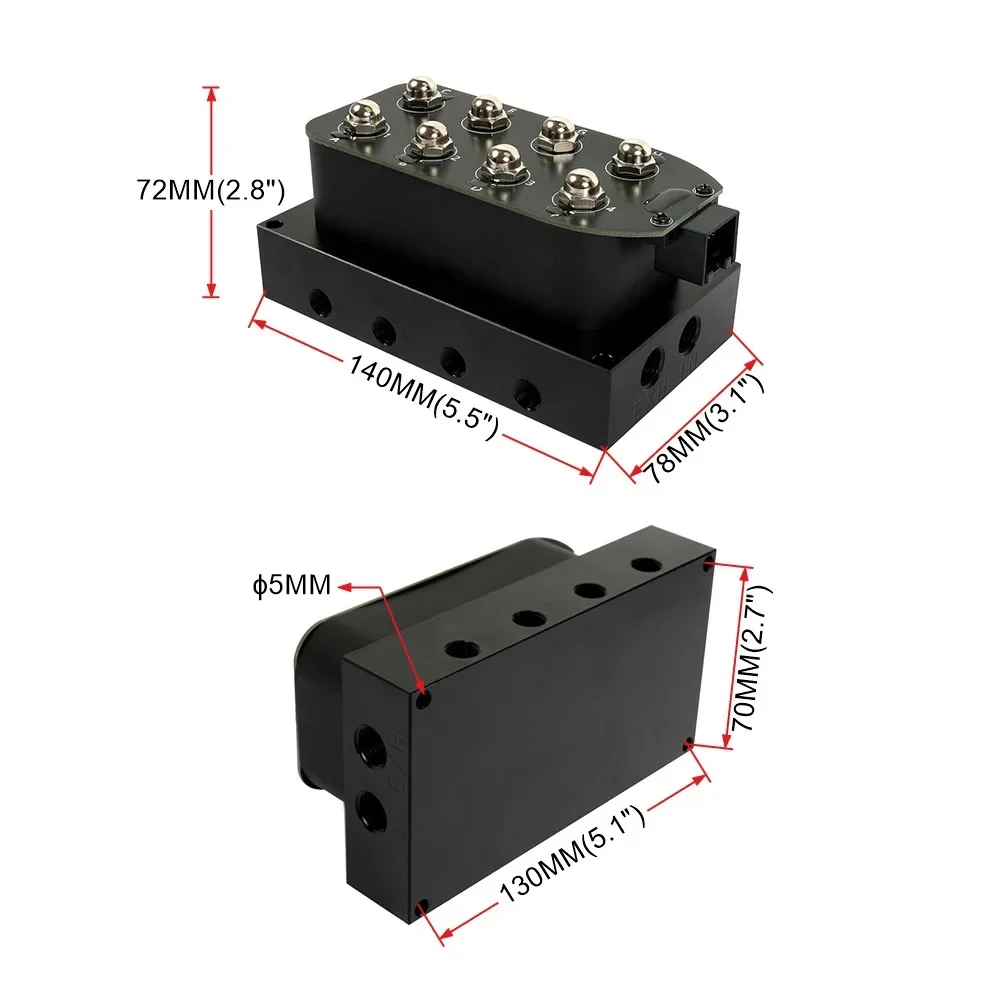 Valve de Distribution de Suspension Pneumatique, Pièces de Modification de Voiture, Contrôleur 1/4 NPT, Électrovanne de Commande d'Amortisseur Pneumatique