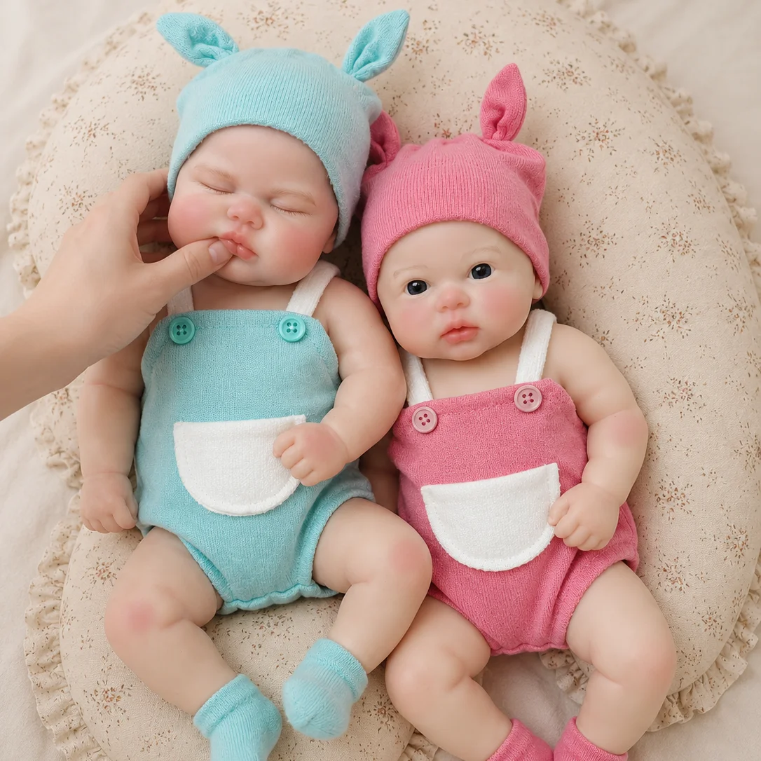 12 Inch Cuddly Open Mouth bebê reborn de silicone sólido Girl & Boy Doll With Painted Skin Soft & Flexible Newborn  Doll - view 4