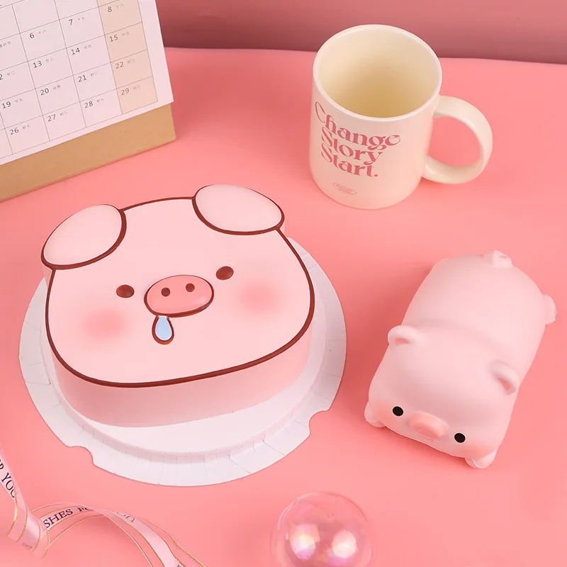 Cartoon Kawaii Pink Pig Pig Cake PU Slow Rebound Toys Creative Ins Cute Pink Cake Pig  Pinch Music Fidget Toy Decompression Toys