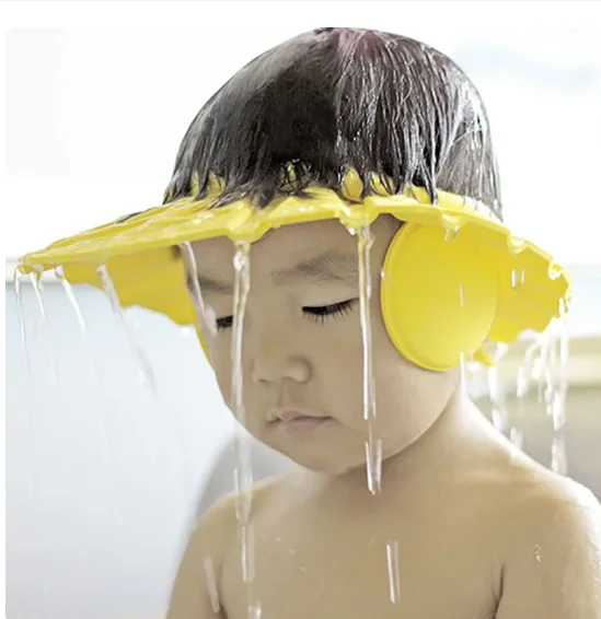 Baby Shower Soft Cap Adjustable Hair Wash Hat for Kids Ear Protection Safe Children Shampoo Bathing Shower Protect Head Cover