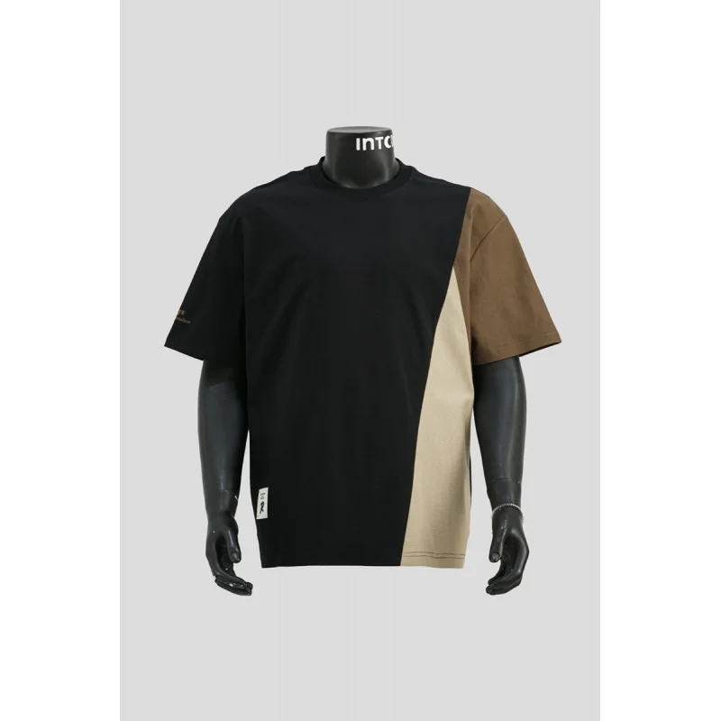 

2025 летняя футболка с короткими рукавами, мужская модная брендовая свободная футболка с контрастным принтом, модный японский модный дизайн, топ