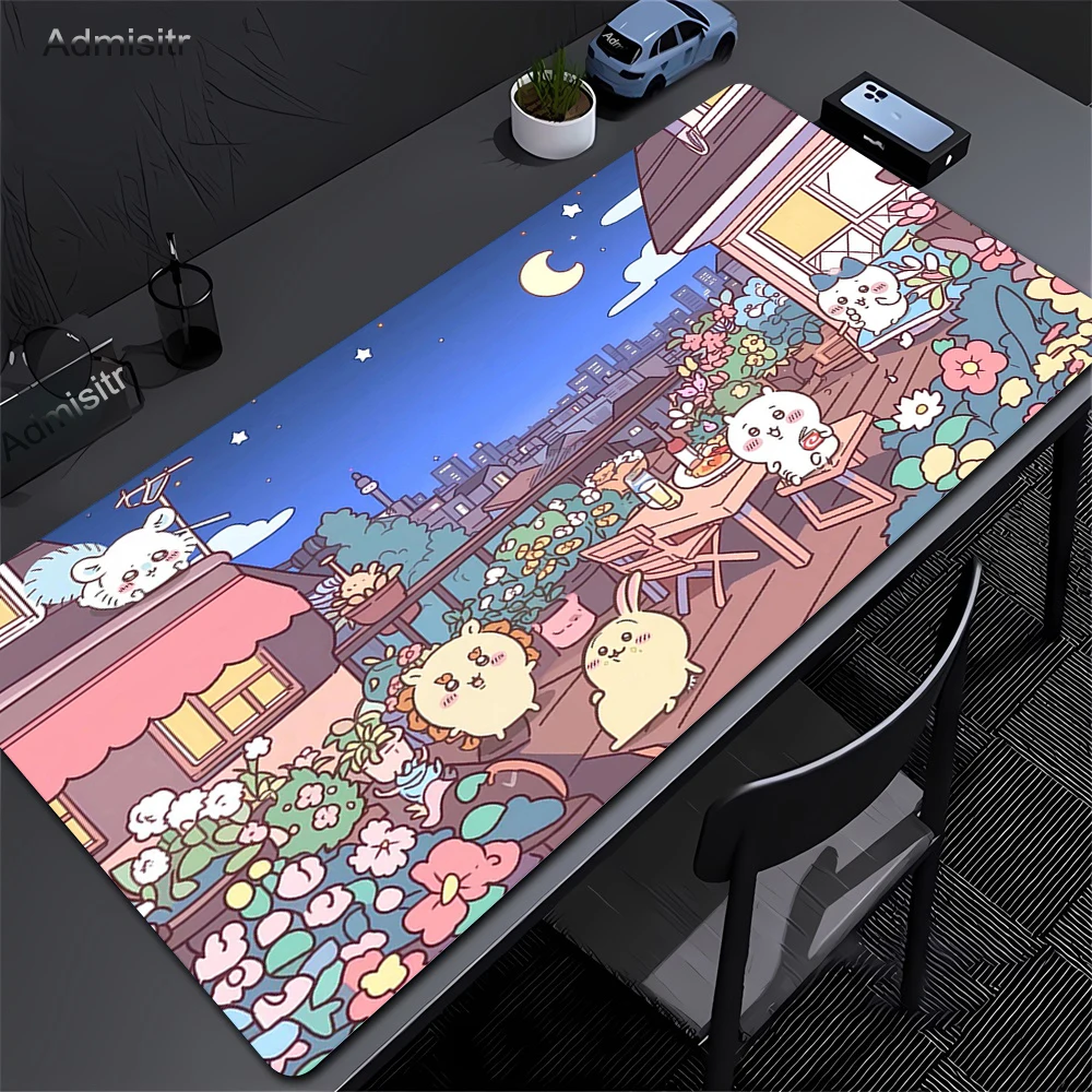 Item de venda quente chiikawa anime mouse pad computador grande jogo mousepad teclado portátil almofadas acessórios para jogos tapetes de mesa 900x400
