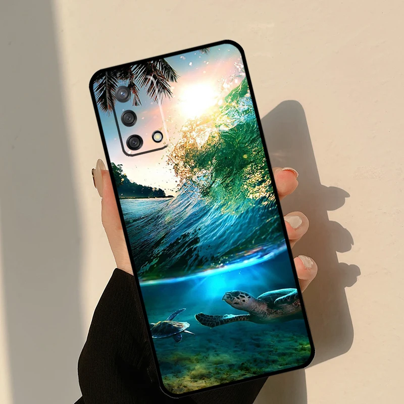 น่ารักการ์ตูนเต่าสำหรับ OPPO A74 A54 A94 A53S A54S A31 A5 A9 A52 A72 A91 A93 A96 A15 A17 a57 A77โทรศัพท์กรณี