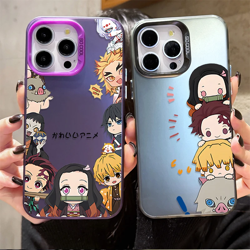 Anime Ghost Slayer Plating Hard Shockproof Phone Case for Samsung Galaxy S25 Edge S24 S23 S22 S21 S20 Ultra Plus FE A56 A36 A26