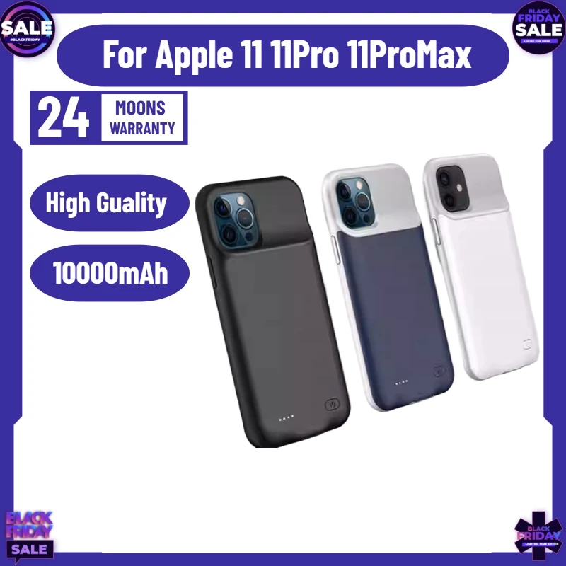 

10000mAh Battery Charger Cases For Apple 11 Pro Max Wireless Charging Pad Fast Charging Ultra-thin Smart Power Bank Convenient
