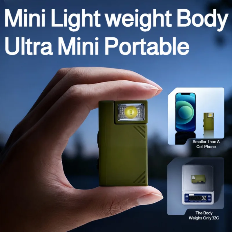 F2 Mini Flashlight Portable Adjustable-Angle USB Rechargeable Multifunctional Outdoor Light Red And Blue Warning Work Lamp