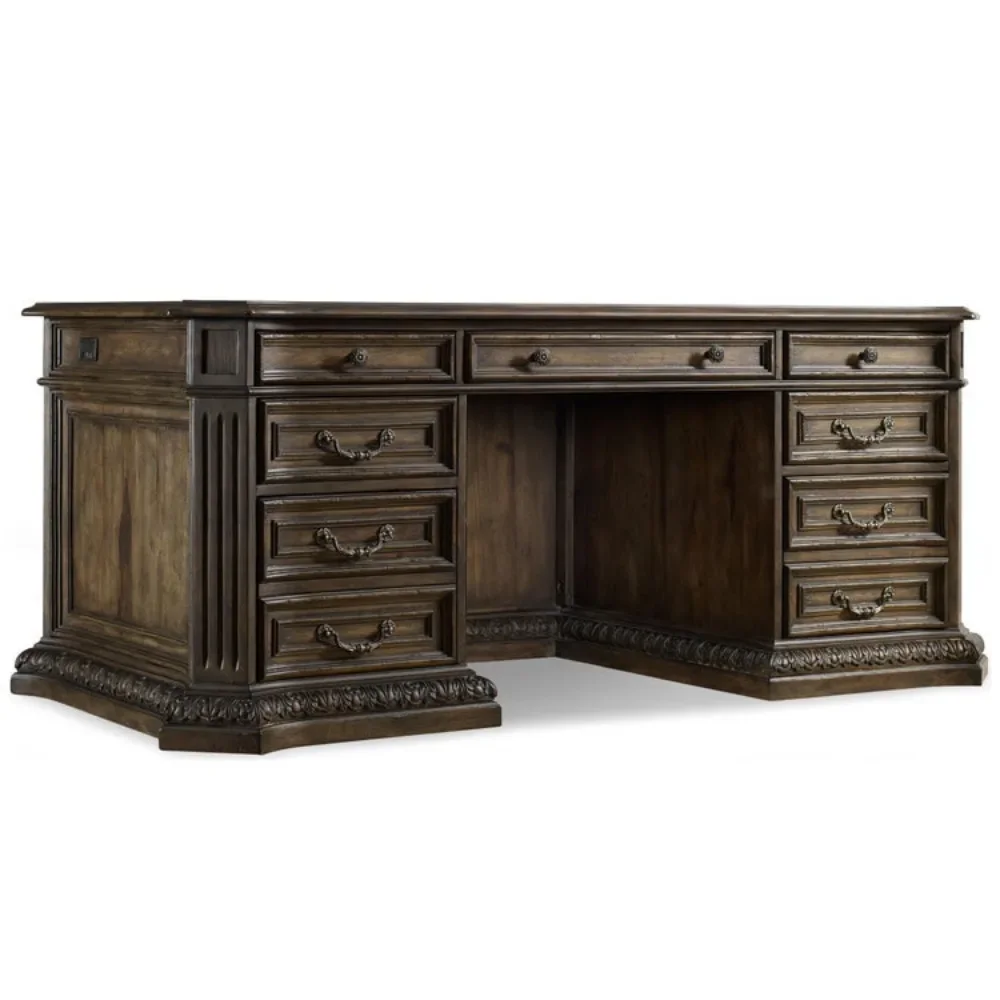 

Стол из массива дерева, простой письменный стол в стиле ретро, дубовый учебный стол, офисный компьютерный стол