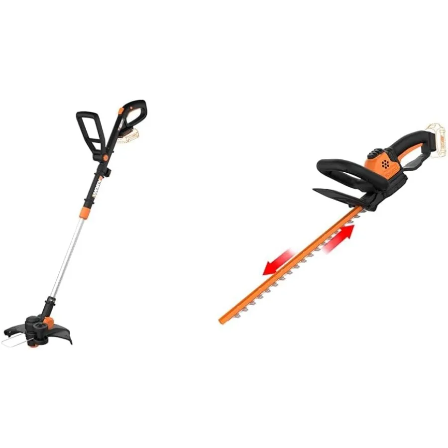 

20V 12 String Trimmer/Edger/Mini-Mower and 22 Cordless Hedge Trimmer Bundle with Power Share Technology Black Green Lightweight