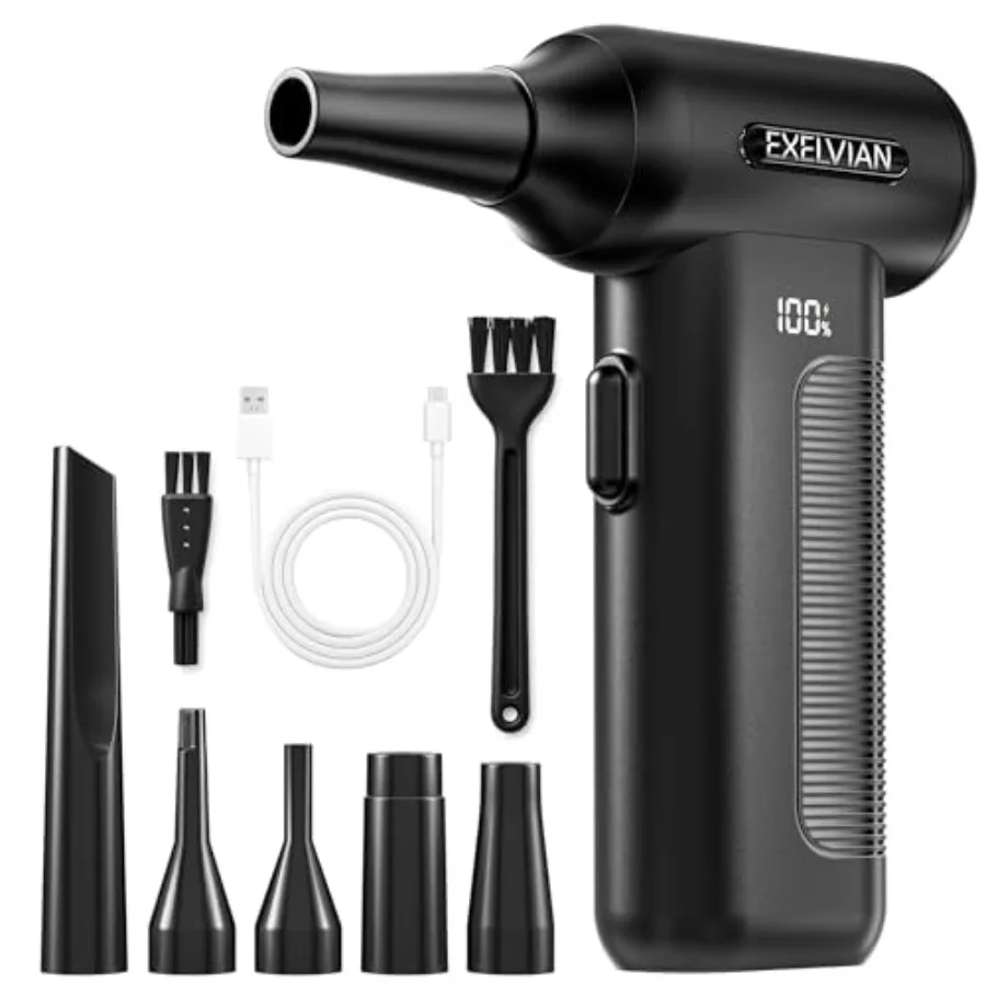 

Беспроводной перезаряжаемый электрический пылесос для очистки с частотой вращения 150000 об/мин, аккумулятором 10000 мАч и LED-подсветкой для чистки клавиатуры компьютера, 6 скоростей