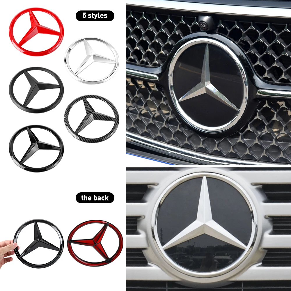 ABS Auto Frontgrill Stern Emblem Logo Abdeckung Dekoratives Zubehör für Mercedes Benz GLA GLK ML GLC GLE GLB GLS G C E A-Klasse