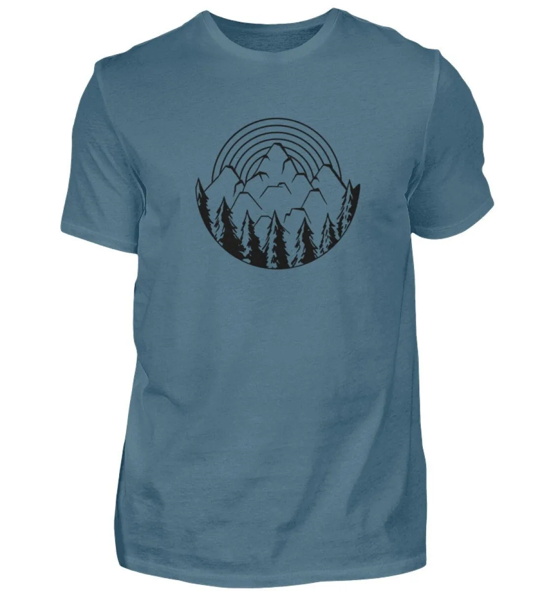 Mountain and Pines Men's T shirt Nature Man Hiking Print Trees Adventure Birthday