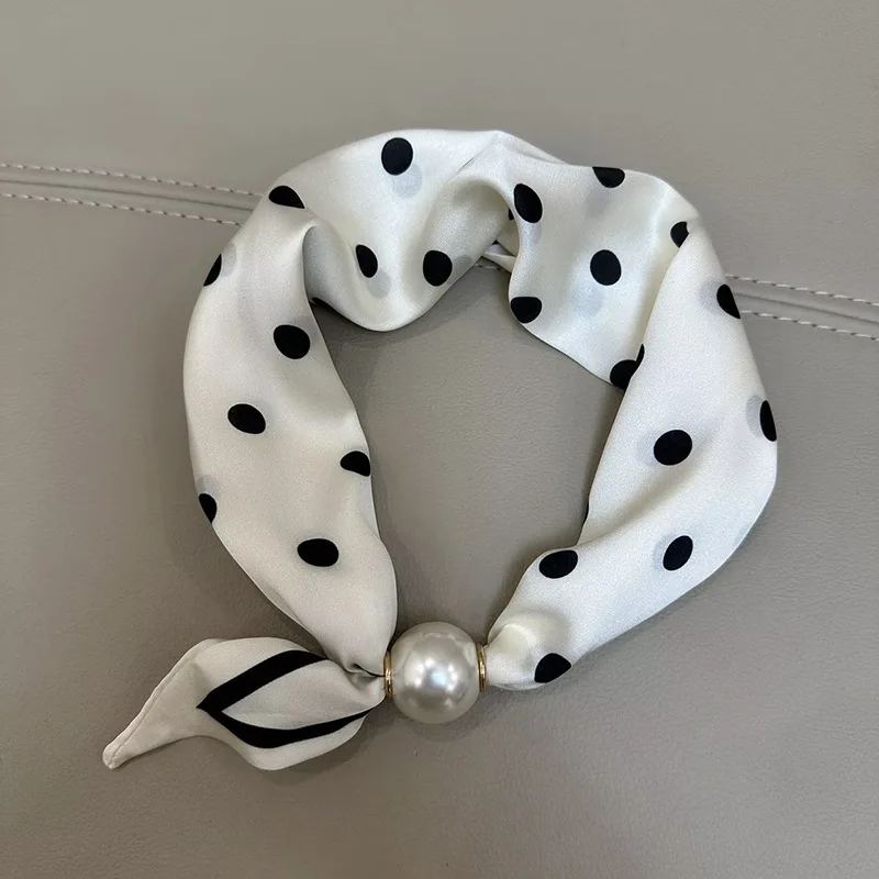 Elegante Parel Staart Magnetische Sluiting Sjaal 2025, Zomer Nieuwe Veelzijdige Ademende Mode Artistieke Accessoire Hals Wrap Sjaals