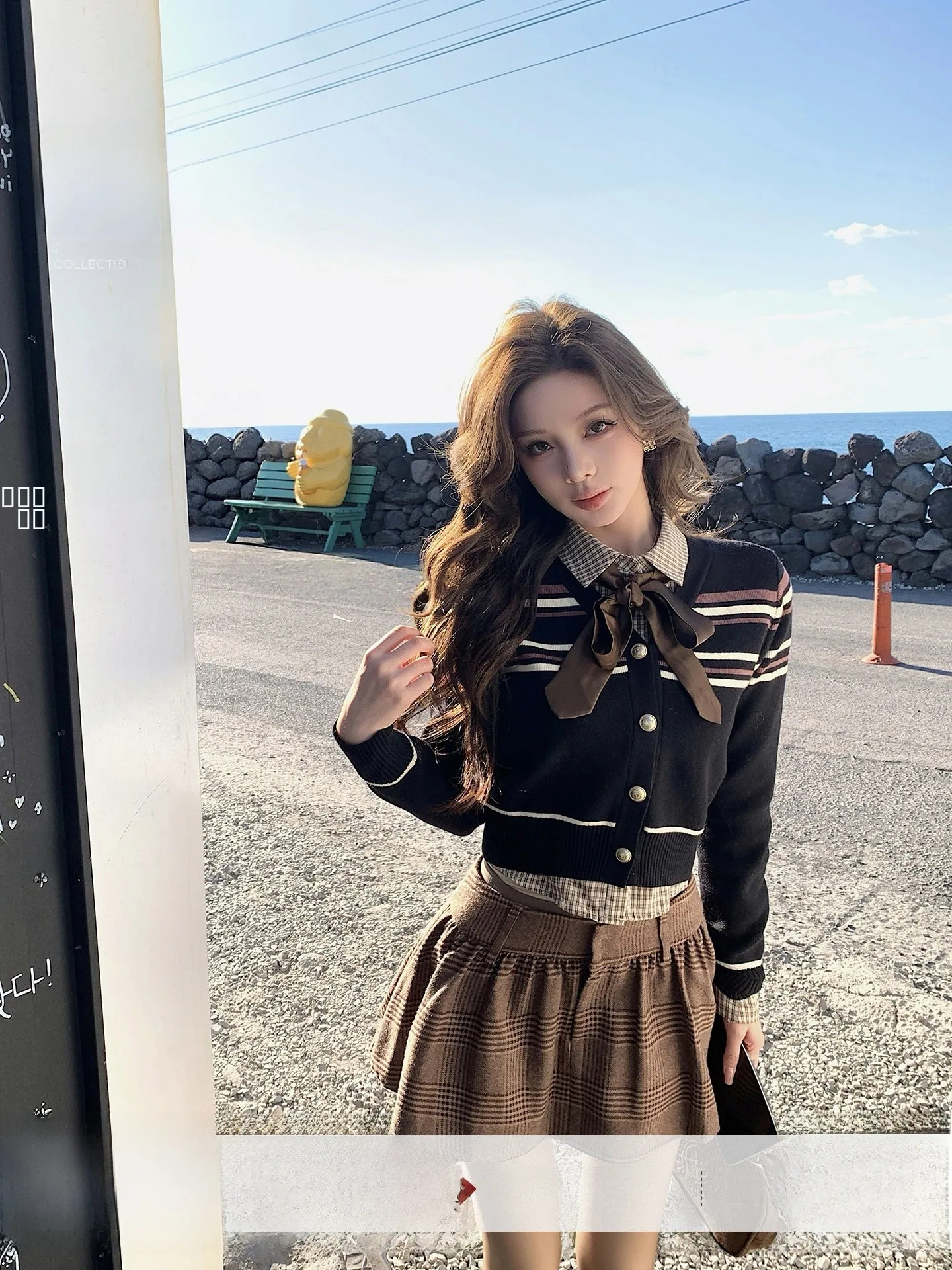 

Твидовая юбка в клетку в британском стиле, ретро, А-силуэт, средней длины, с узором, осенне-зимняя, женская, модная, приталенная юбка