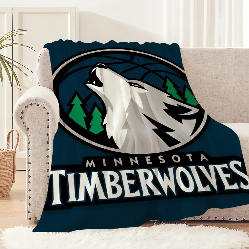Cool Blanket Soft Comfortable Nap Plush Suitable For Iiving Room Office Bedroom M-Minnesota Sports Timberwolves-S Home Kid Gift