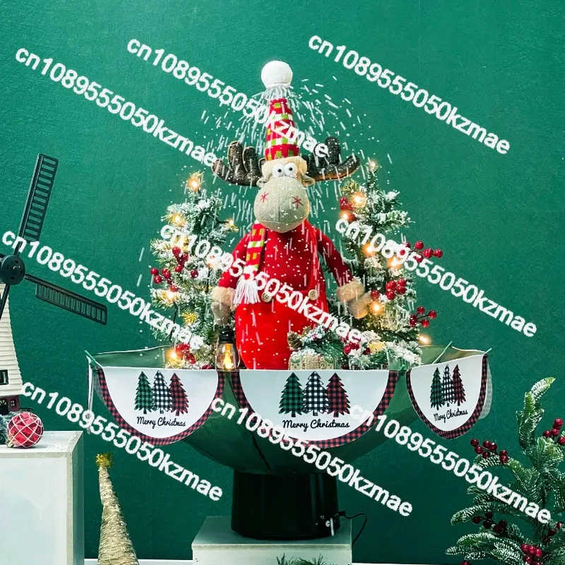 29 Inch Latest Unique Design Desktop Artificial Snow Deer Small Christmas Tree