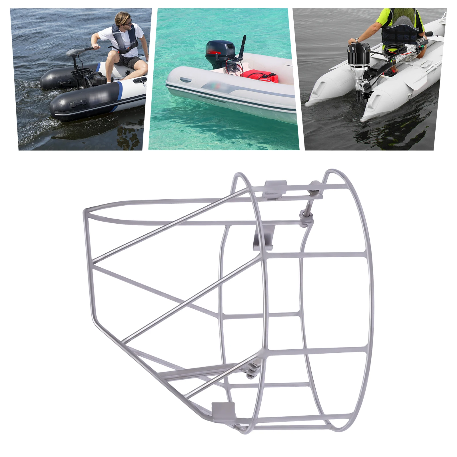 Outboard Propeller Protective Cover, Stainless Steel Safety Net, Anti-Seaweed Entanglement, for 15HP Outboard Engine Accessories