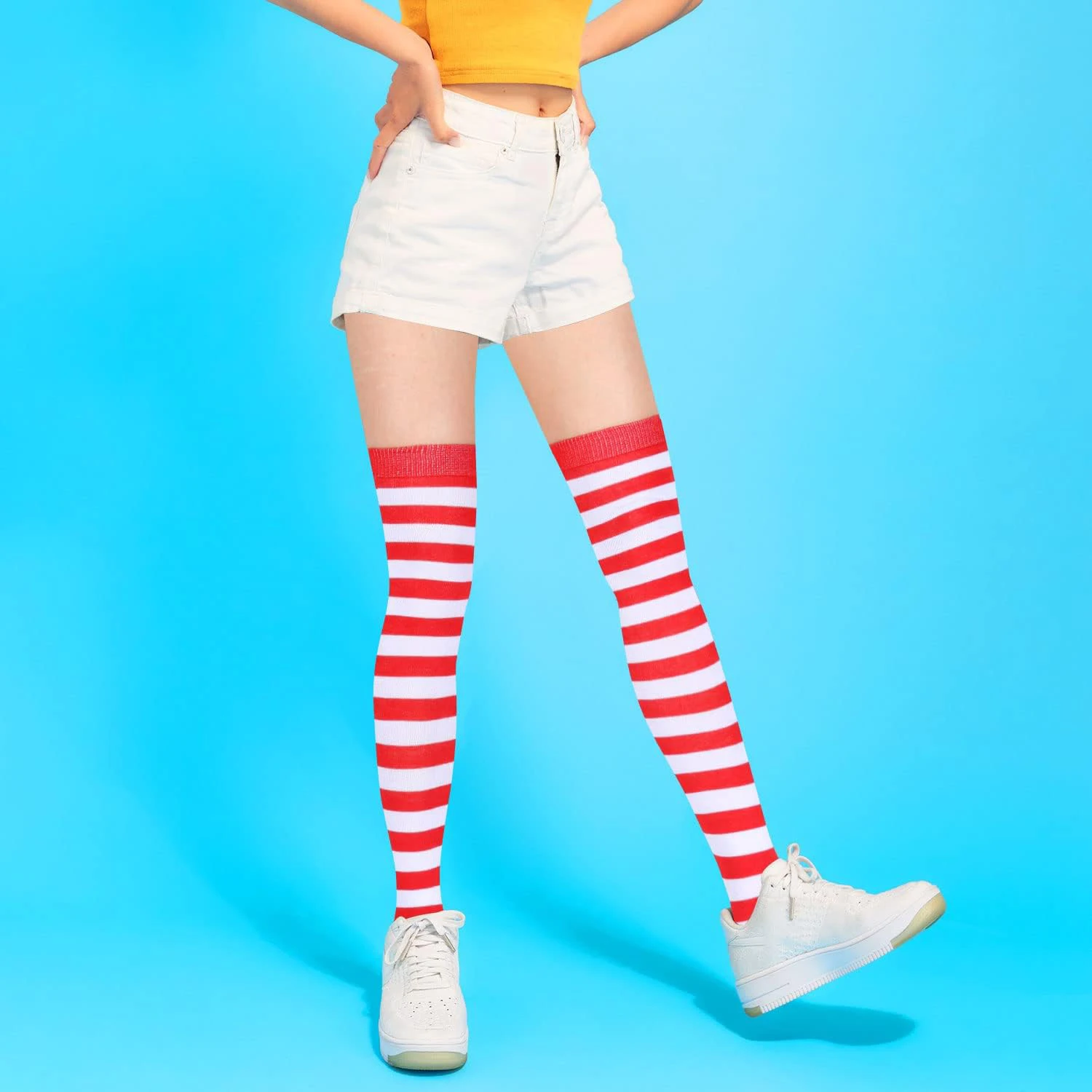 

1 Pair Women's Extra Long Opaque Striped Over Knee High Stockings Socks comfortant and soft for cosplay sport daily festival