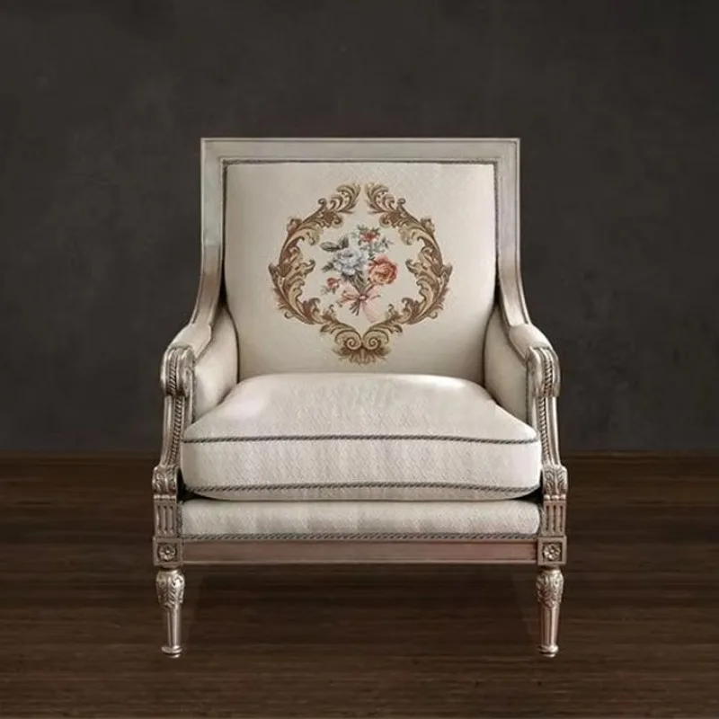 High Quality Classical Design Solid Wood Chairs for Living Room Sofa with Pattern