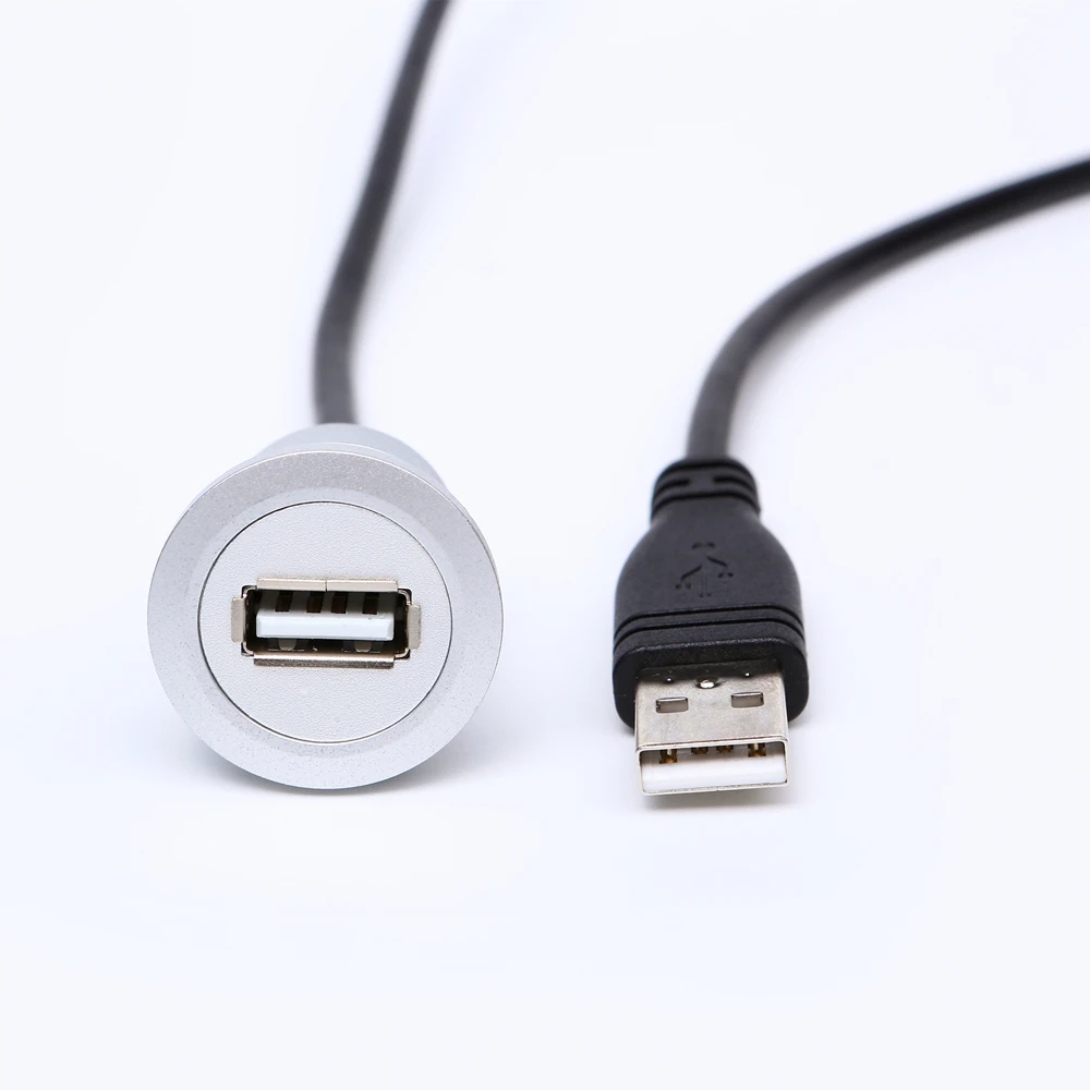 Otwór 22mm zainstaluj złącze USB/gniazdo żeńskie a-męskie A z przedłużaczem (60cm,150cm)