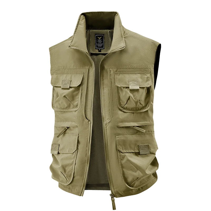 

Jackets Multi-pocket Quick-drying Vest Men's Casual Outdoor Photography Vest Solid Color Cardigan Top