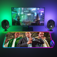 Mousepad RGB Mouse Carpet V-GTA LED Anime Mouse Pad 900x400 Backlit Mause Pad Gamer Deskmat Gaming Desk Accessories Mats Pc Pads