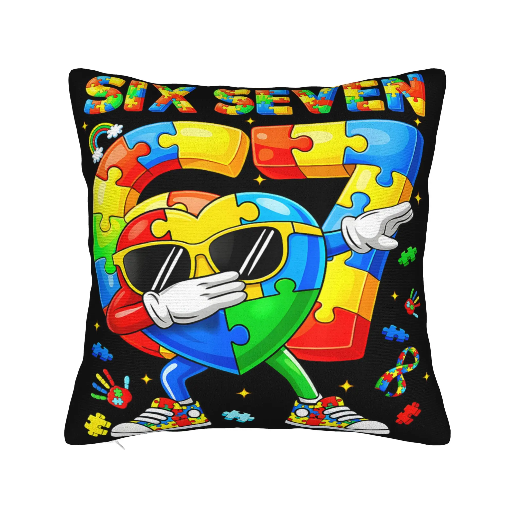 Decorative Pillow Covers Dabbing Puzzle Autism Awareness Stuff Home  Throw Pillow Case Cover Square Style Multiple Sizes