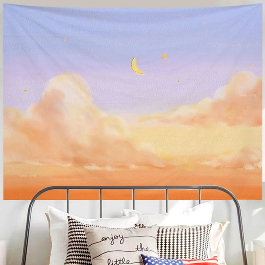 Schlafsaal Raumdekoration ästhetischer Wandteppich Ölgemälde Landschaft Wandteppich Zimmer Schlafzimmer Wandteppich Dekoration Wandbehang