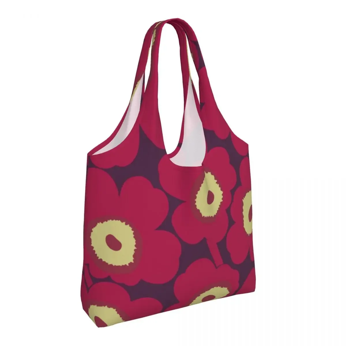 Custom Kawaii Print Little Poppy Print Shopping Tote Bag Reusable Canvas Shoulder Shopper Fashion Modern Style Handbag