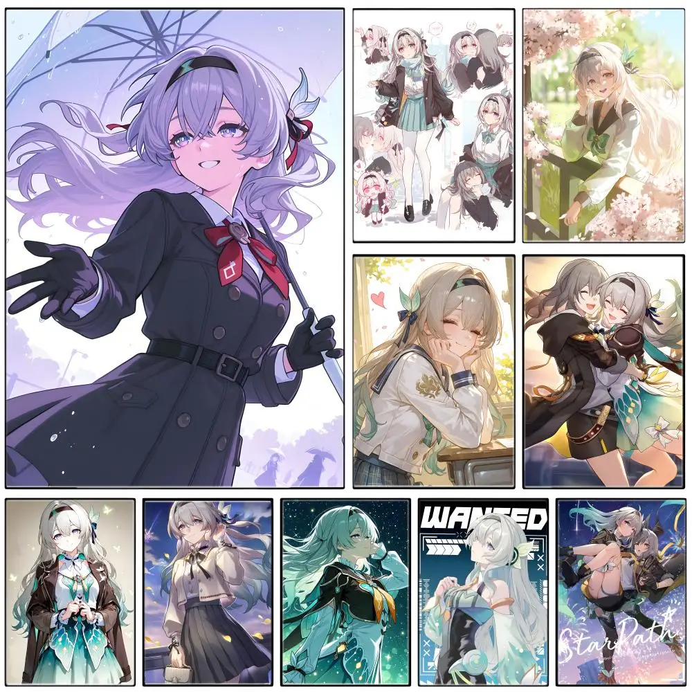 Fantasy Anime F-Firefly Girls Poster  Self-adhesive Art Waterproof Paper Sticker Coffee House Bar Room Wall Decor