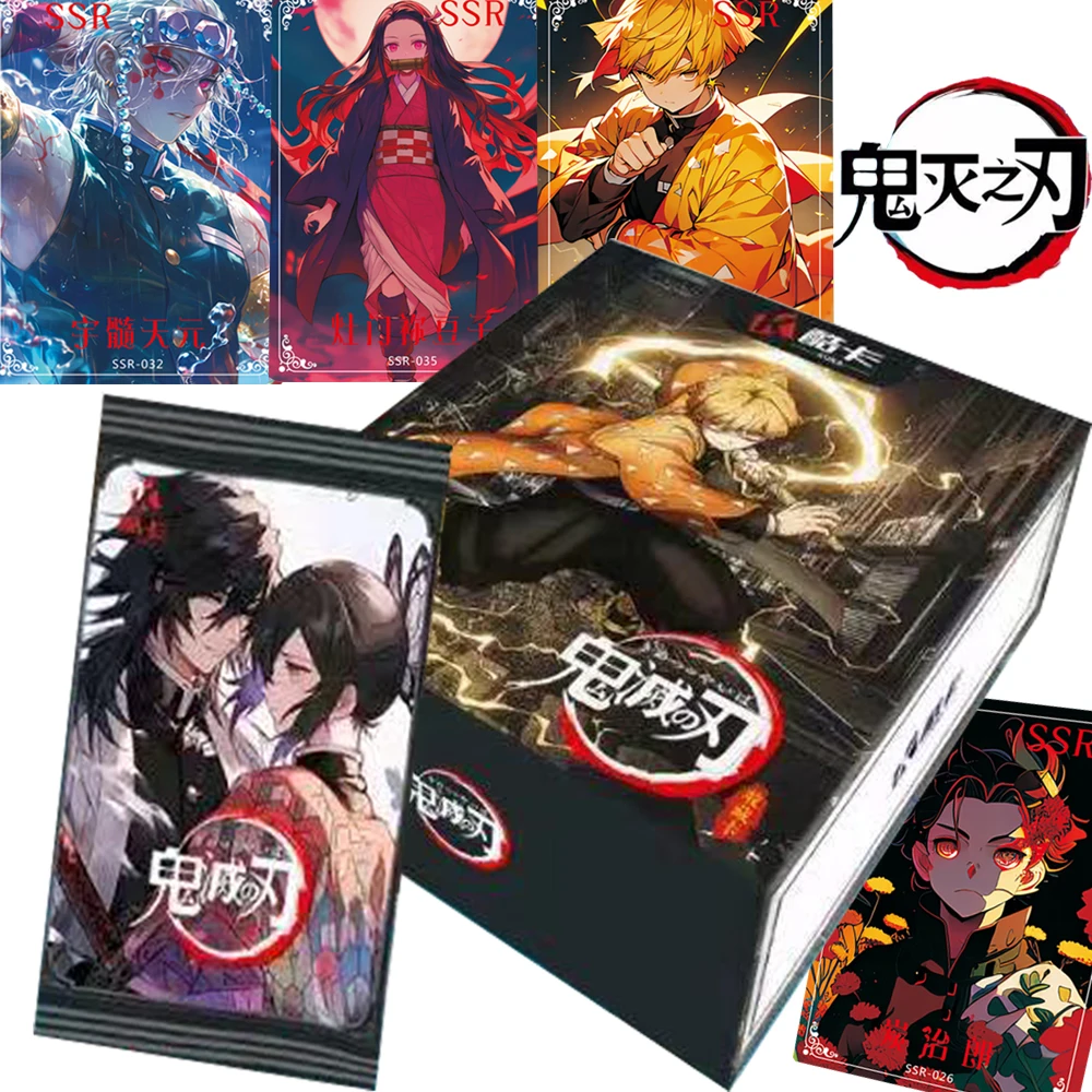 

New Genuine Demon Slayer Cards for Boys and Girls Anime Kamado Tanjirou Tomioka Giyuu Character Cool Handsome Puzzle Cards Gifts