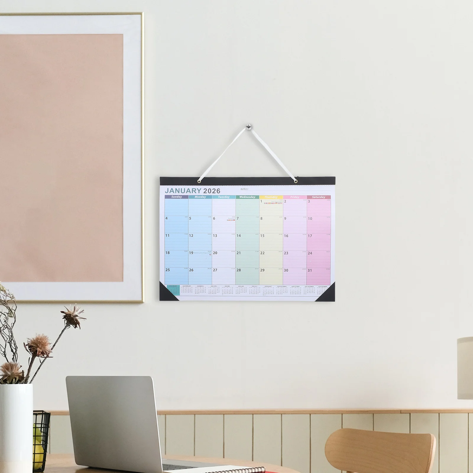 

18 Month Wall Calendar 2026 Multi Country Holidays Horizontal English Planner Home Office Monthly Scheduler Wall Calendars