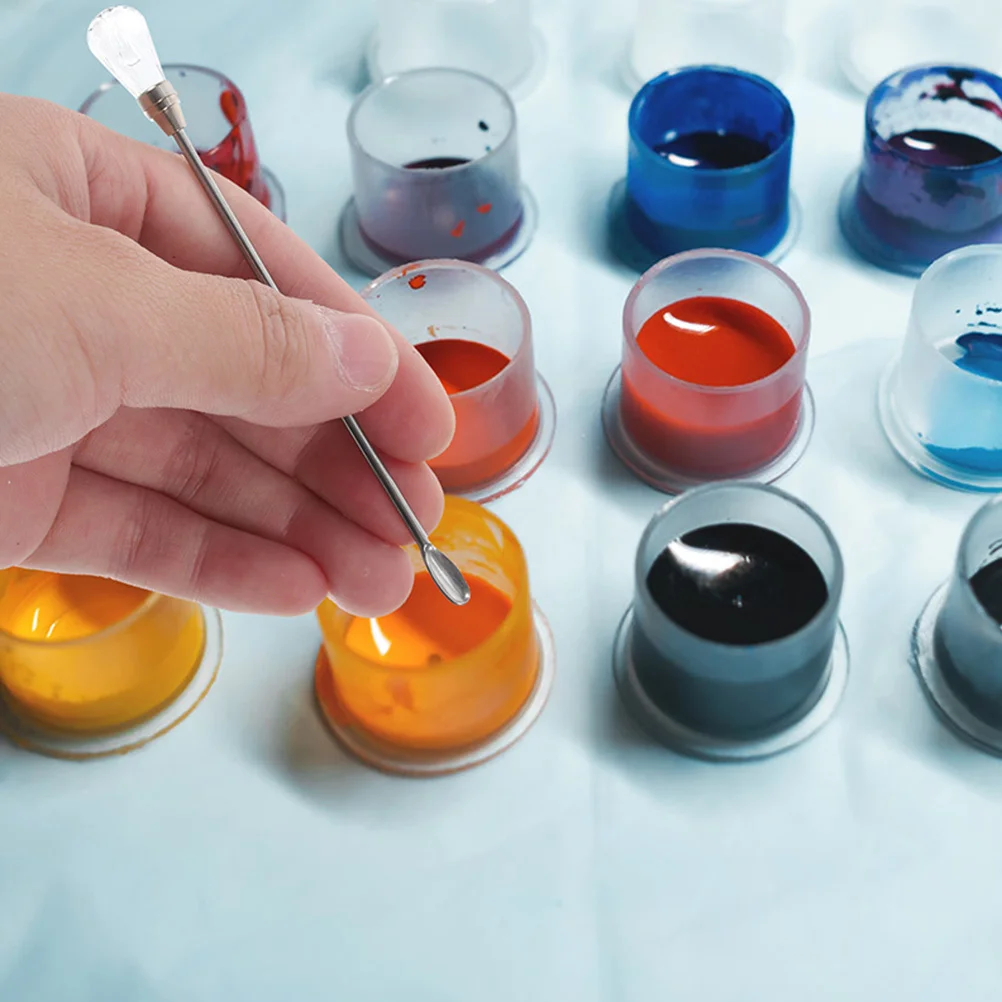 9Pcs Metal Pigment Stirring Spoon Rod for Eyebrows Mixing DIY Tools Ink Mixer Tattooing Pigment Mixer