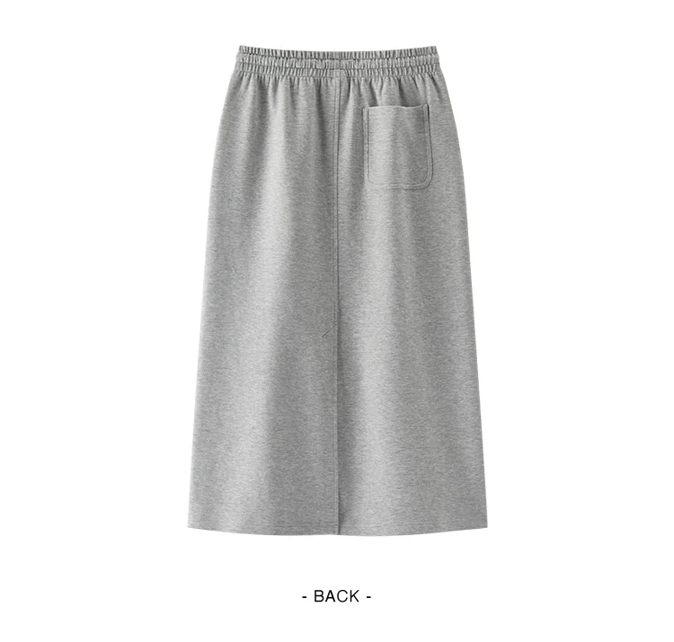 Semir Damenrock, gestrickt, lang, gerade geschnitten, elastische Taille, Sport-Stil, Retro, Freizeit, Herbst, Midirock, Alltagskleidung 2026 – Detail 8