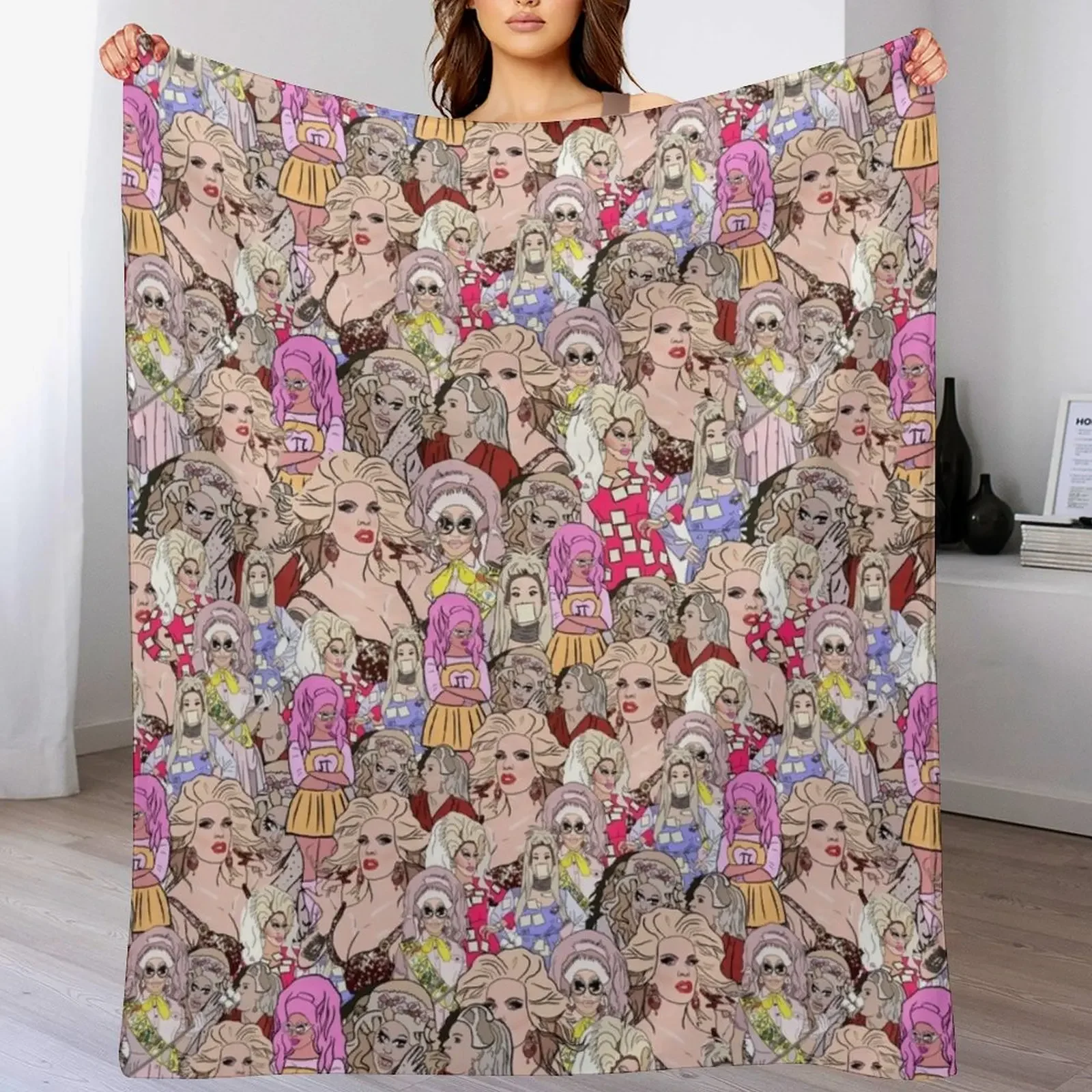 Katya and trixie pattern Throw Blanket Versatile Cozy Throw Blanket for All Occasions