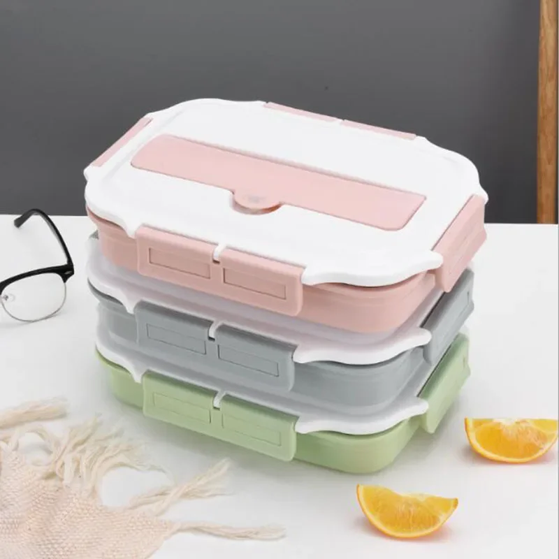 

1pc Portable Lunch Box With Compartment 304 Stainless Steel Bento Box For Kids School Food Container Leak-proof Food Box