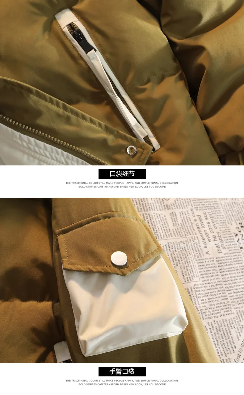 سترة شتوية كلاسيكية جديدة مبطنة بالصوف وسميكة ومضادة للبرد ملابس خارجية دافئة سترة واقية معاطف رجل شتاء جديد مصمم العلامة التجارية