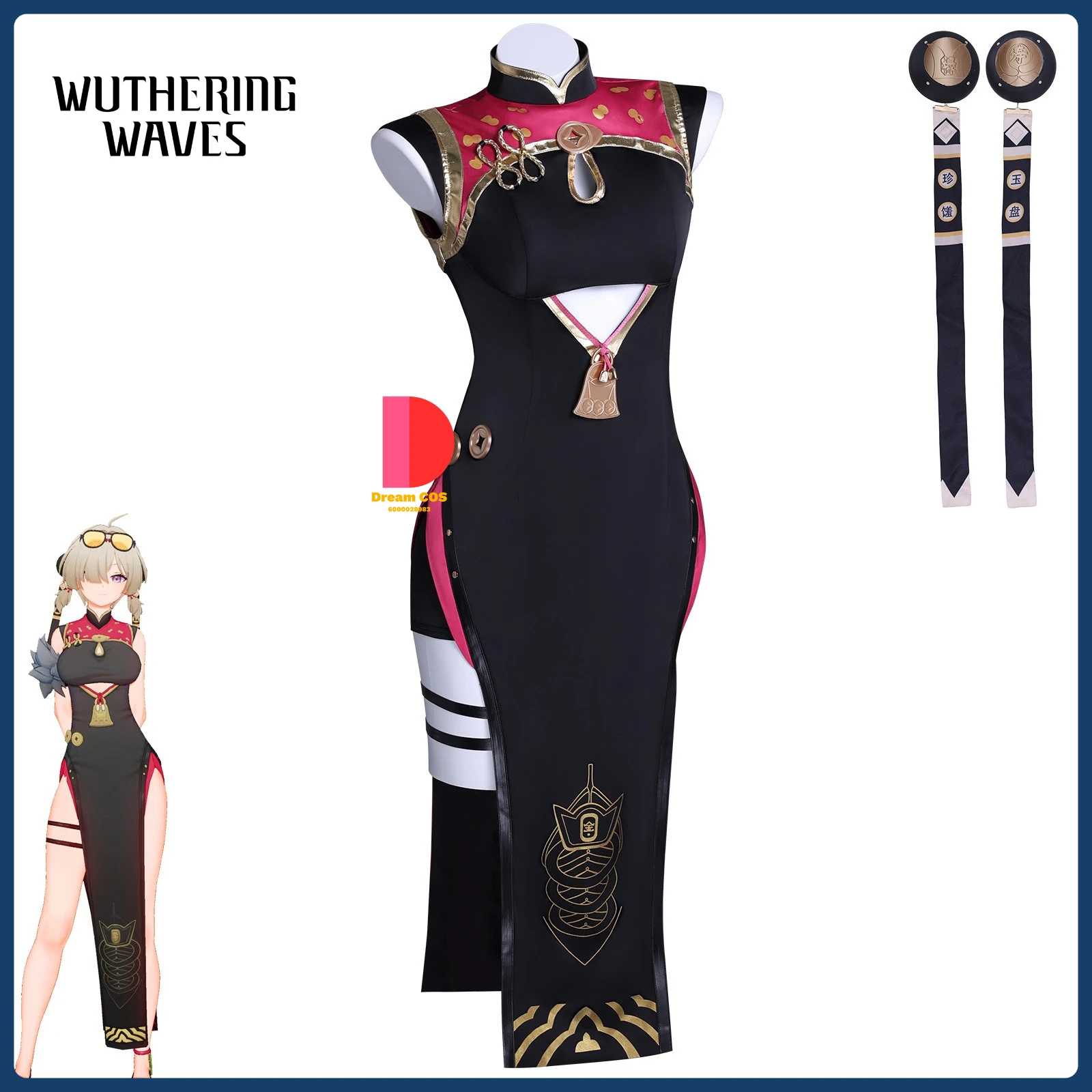 

Game Zenless Zone Zero Cosplay Costume Yincha Xin Teahouse Anime Ms. Tang Roleplay Clothes Sexy Cheongsam Women Comic Con Outfit