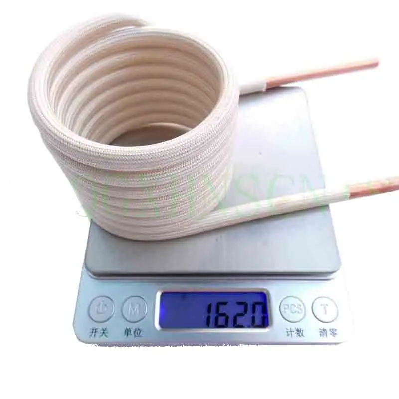 Induction heating coil ZVS copper tube water-cooled high-frequency furnace intermediate frequency 6mm without tap DIY