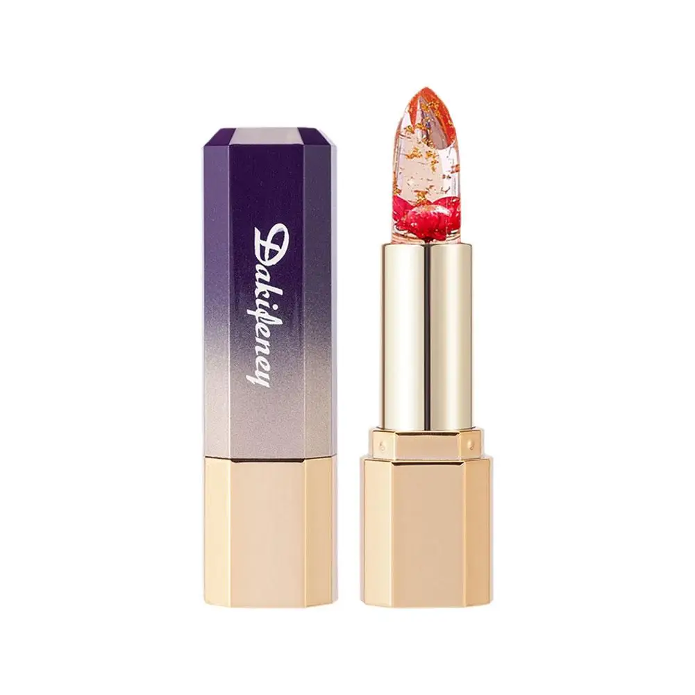 Flower Lipstick Waterproof Long Lasting Moisturizing Temperature Transparent Lip Lipstick Gloss Repair Change Balm Color Li D3X9